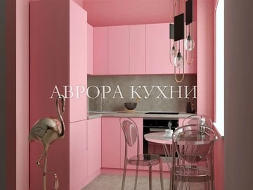 Дизайн кухни в розовых оттенках