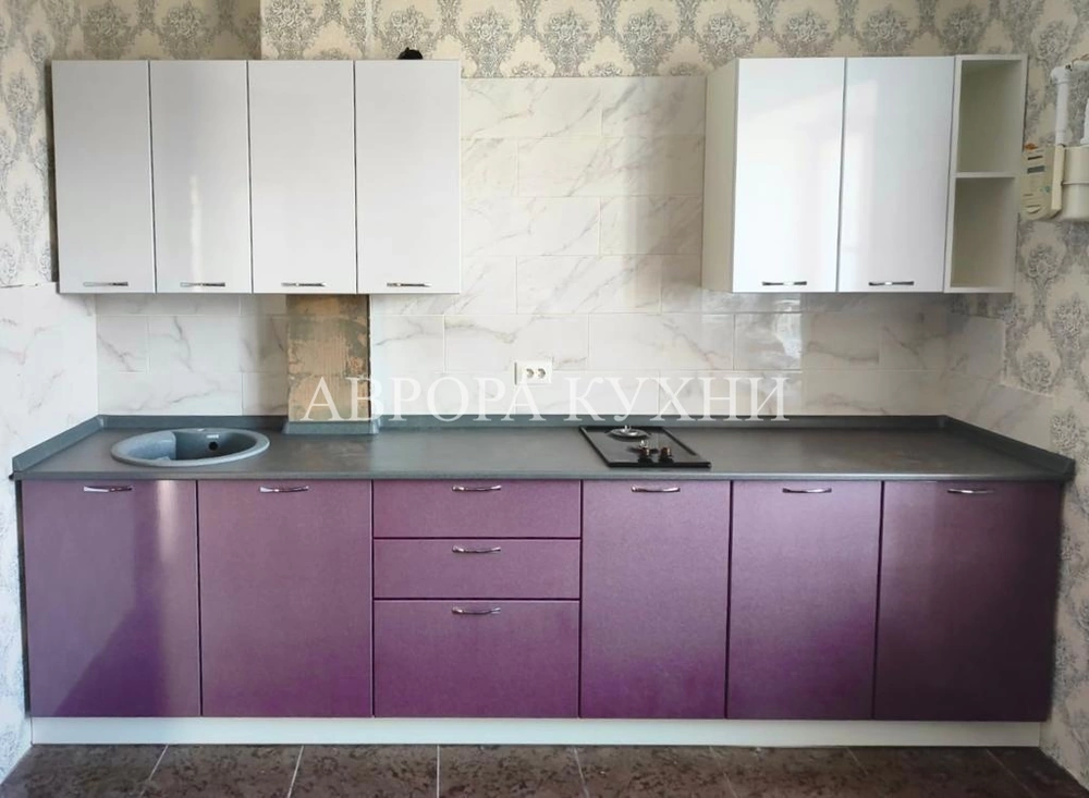 Фиолетовая кухня по индивидуальному проекту