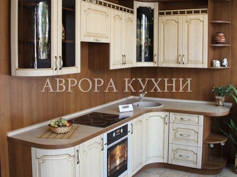Угловая кухня в стиле Прованс "Диана арт.25" МДФ с патиной