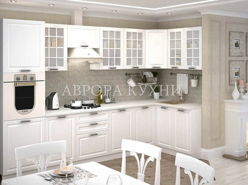 Белый кухонный гарнитур с фрезеровкой "Мария арт.31" МДФ матовый