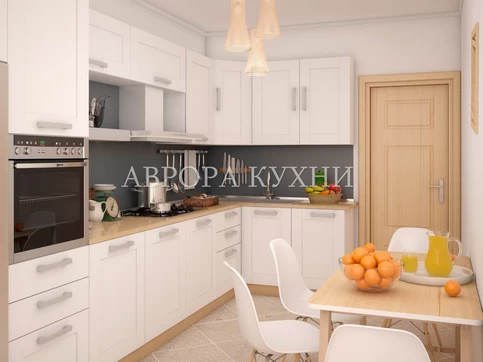 Белая угловая кухня на заказ "Милана арт.2" МДФ матовый с фрезеровкой