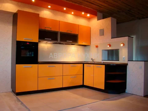 Оранжевая кухня пластик "arpa арт.6"
