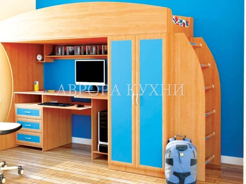 Детская кровать "Легенда арт.38" со встроенным шкафом