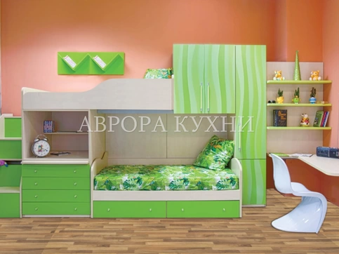 Детская кровать "Юнга-2 арт.44" с лестницей