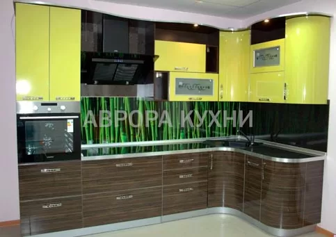Кухня из пластика "arpa-1 арт.16" с гнутыми фасадами