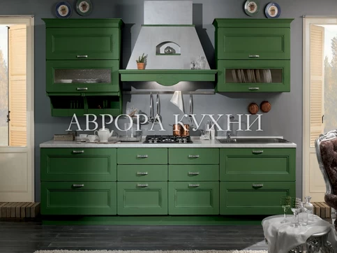 Зеленая кухня "Лорето арт.1" МДФ суперматовый
