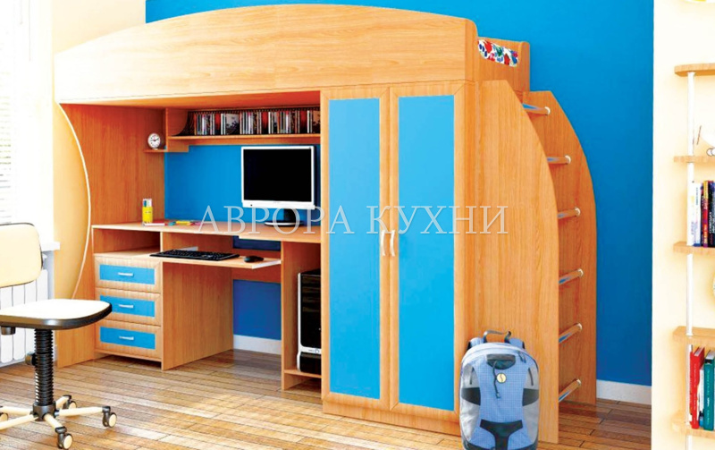 Детская кровать "Легенда арт.38" со встроенным шкафом