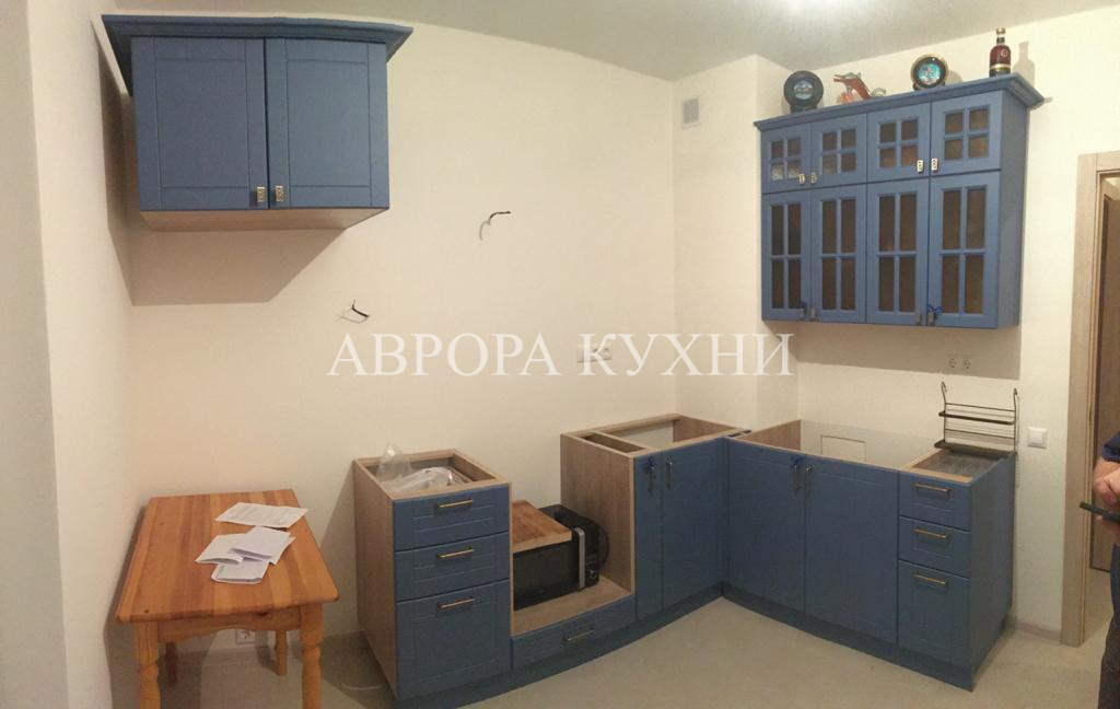 Синяя кухня "Виолетта арт.3" мдф