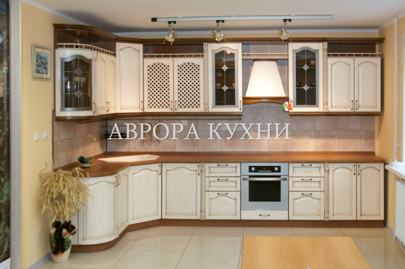 Угловая кухня "Арина арт.6" мдф с патиной
