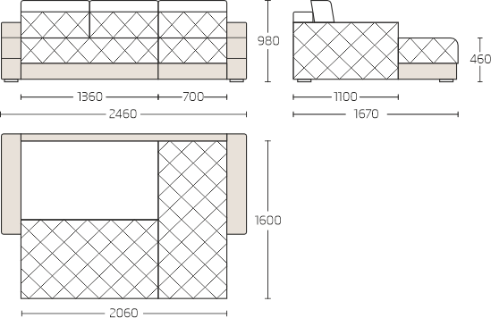Габариты дивана