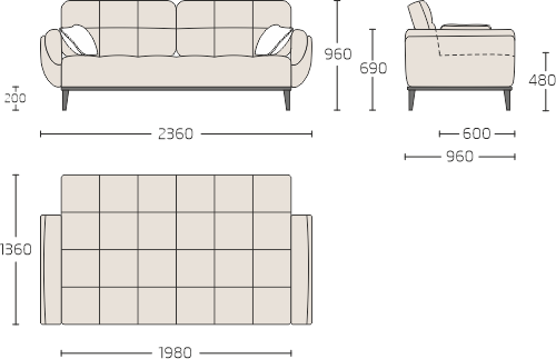 Габариты дивана