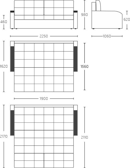 Габариты дивана