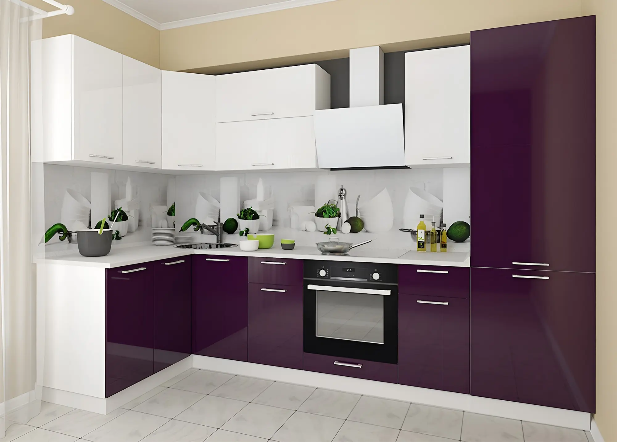 Кухня "Жанна арт.3" мдф глянец