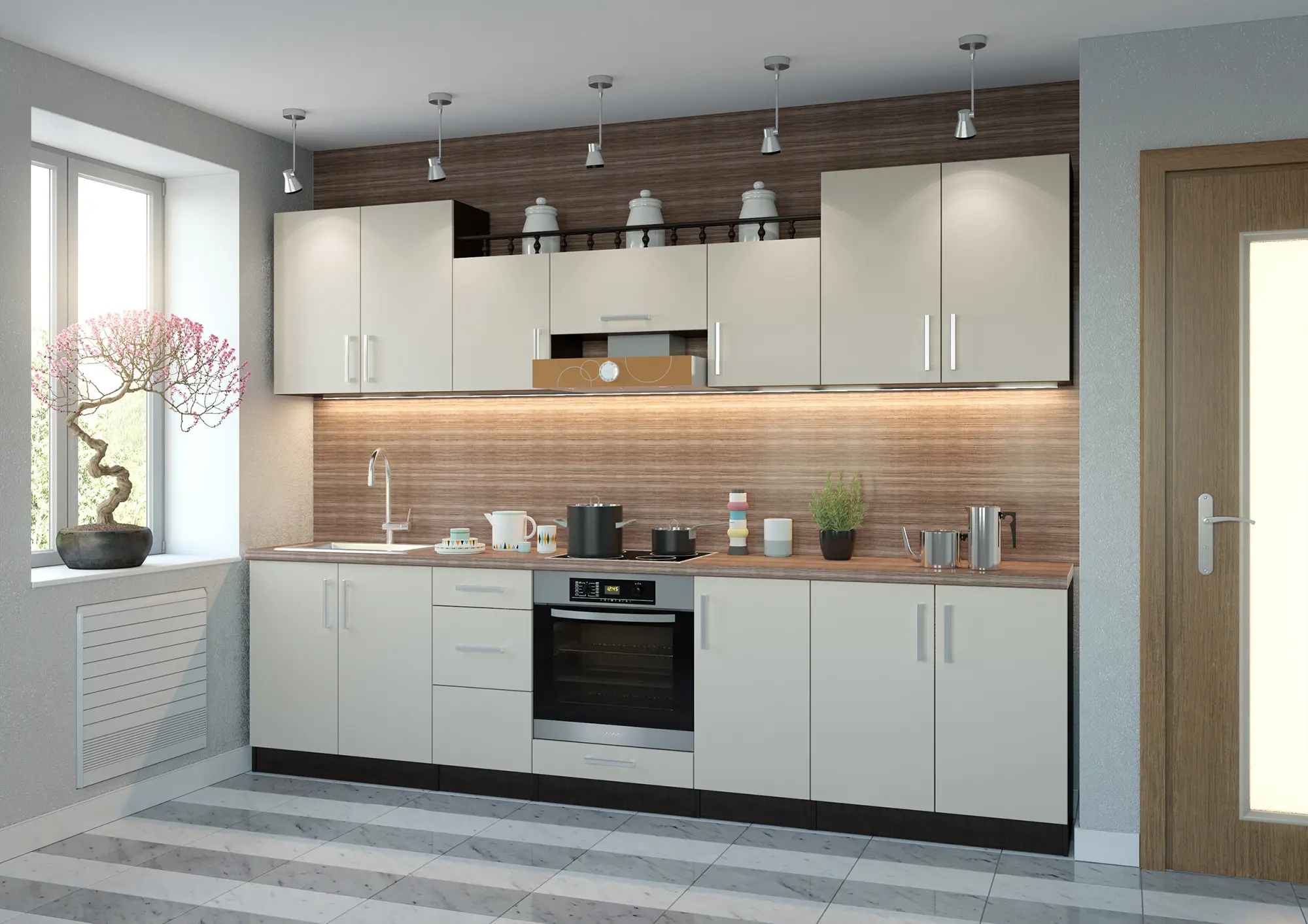 Кухня "Фиалка арт.5" мдф матовый