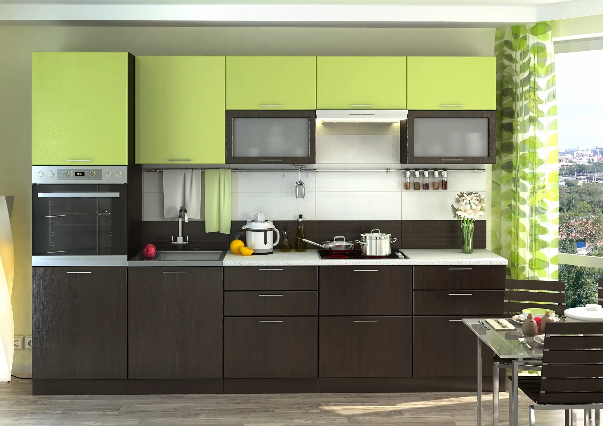 Прямая кухня на заказ "Марта арт.23" МДФ матовый