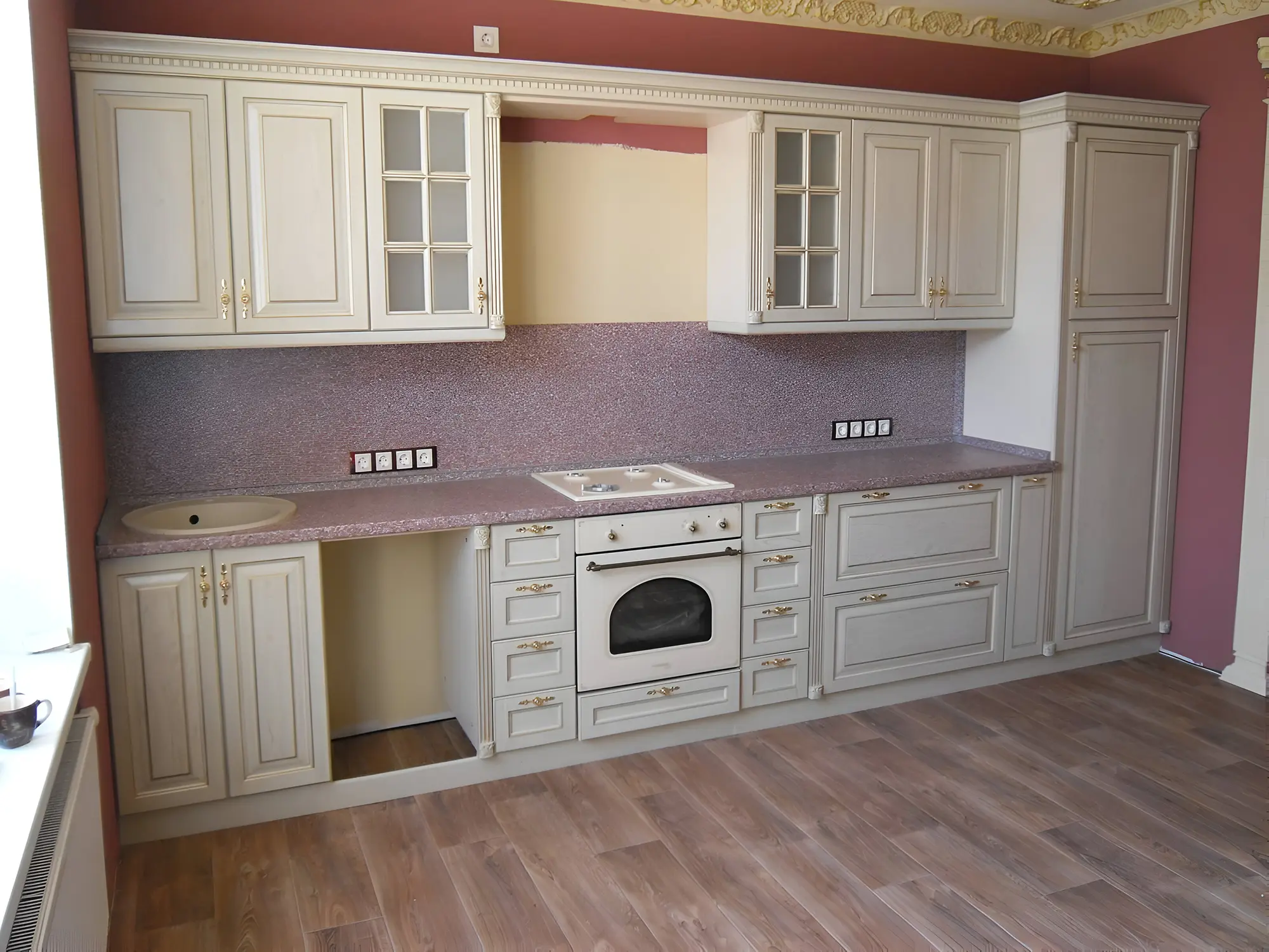 Кухня "Татьяна арт.32" мдф с патиной