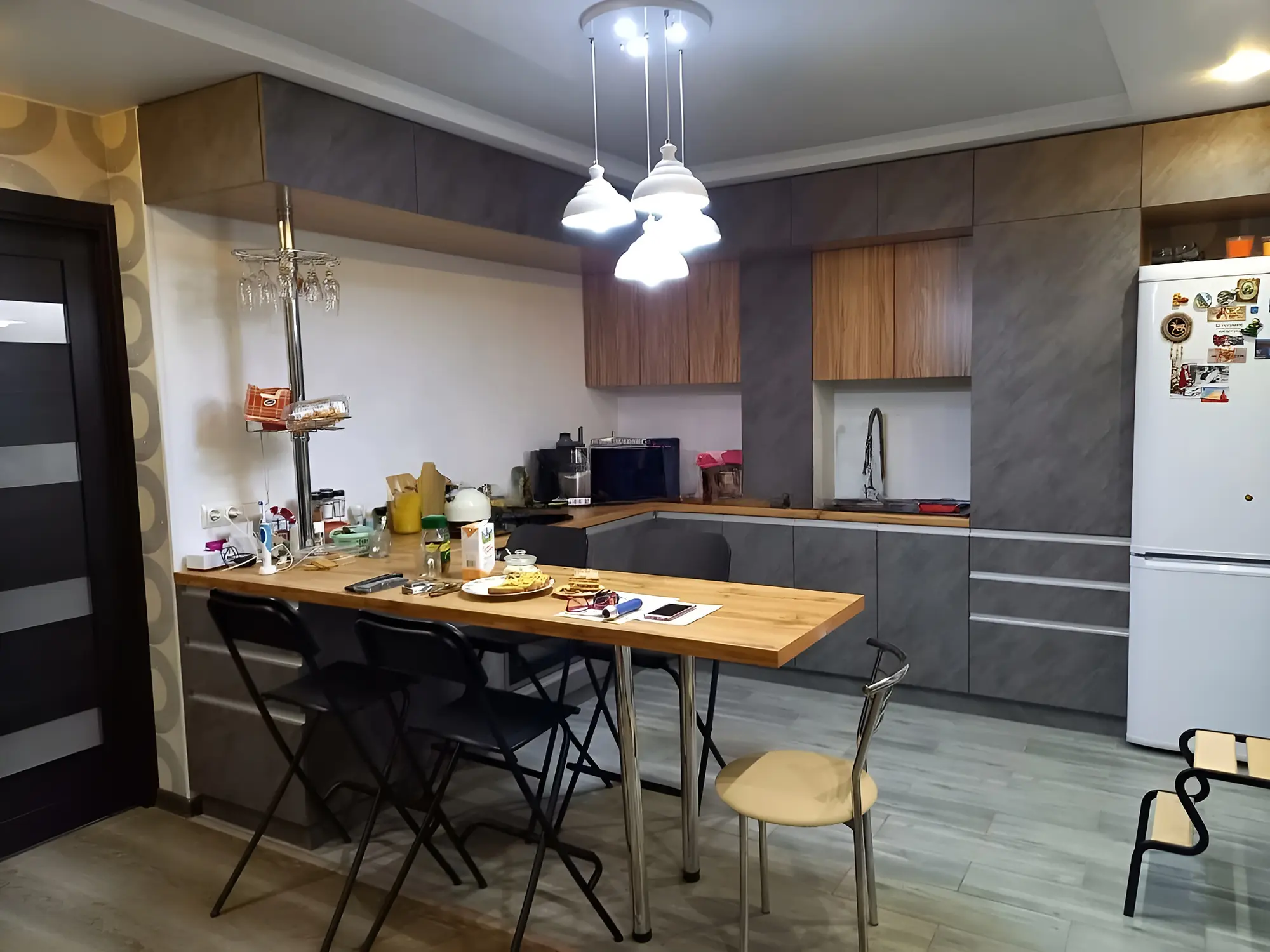 Кухня "Графит арт.1" мдф