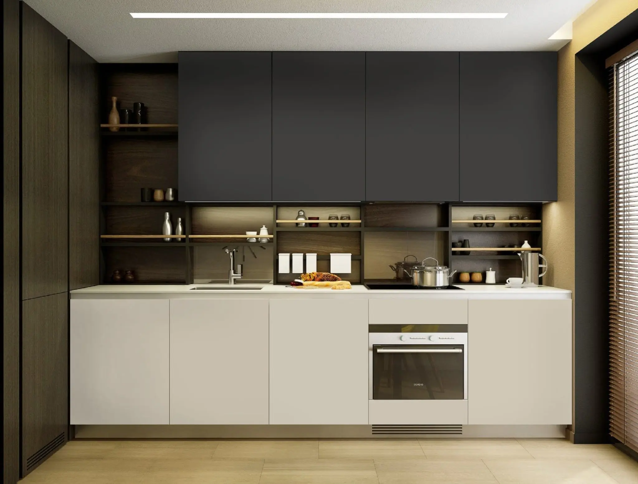 Кухня "Татьяна арт.13" мдф суперматовый ручка профиль Gola