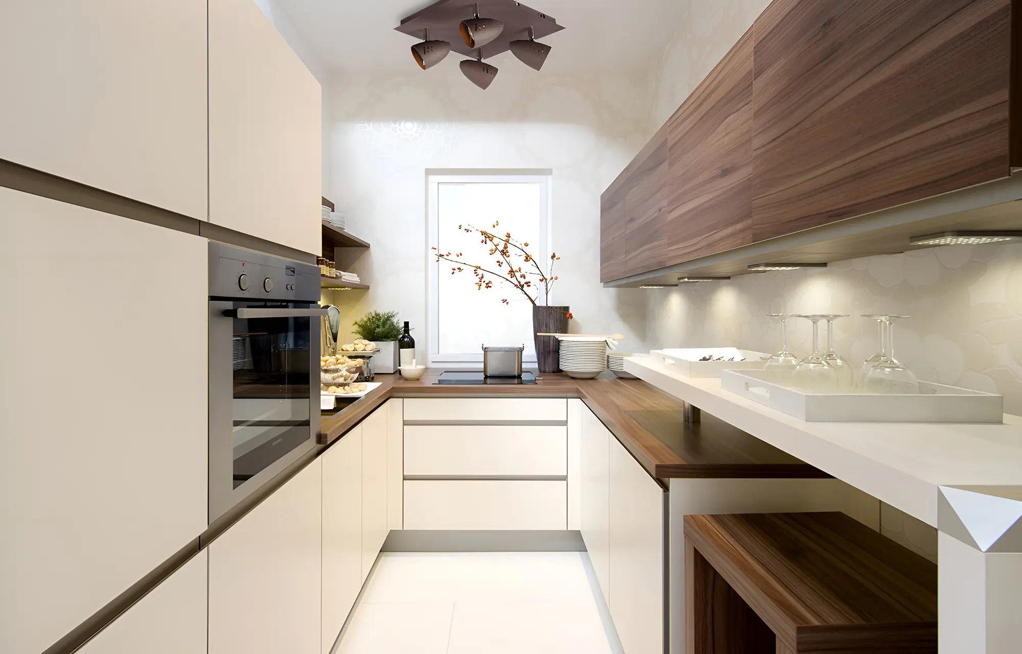 Кухня "Монца арт.3" пластик ручка профиль Gola