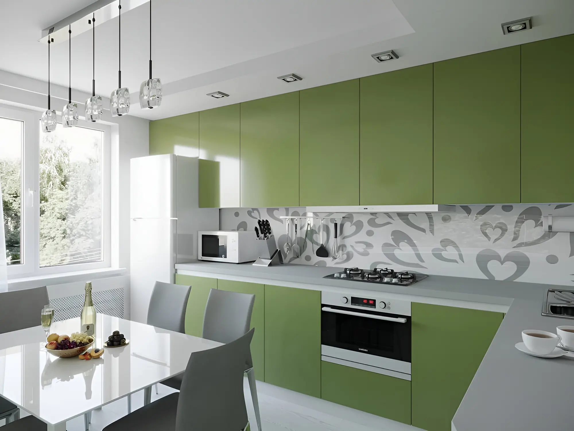 Кухня "Флора арт.3" мдф глянец