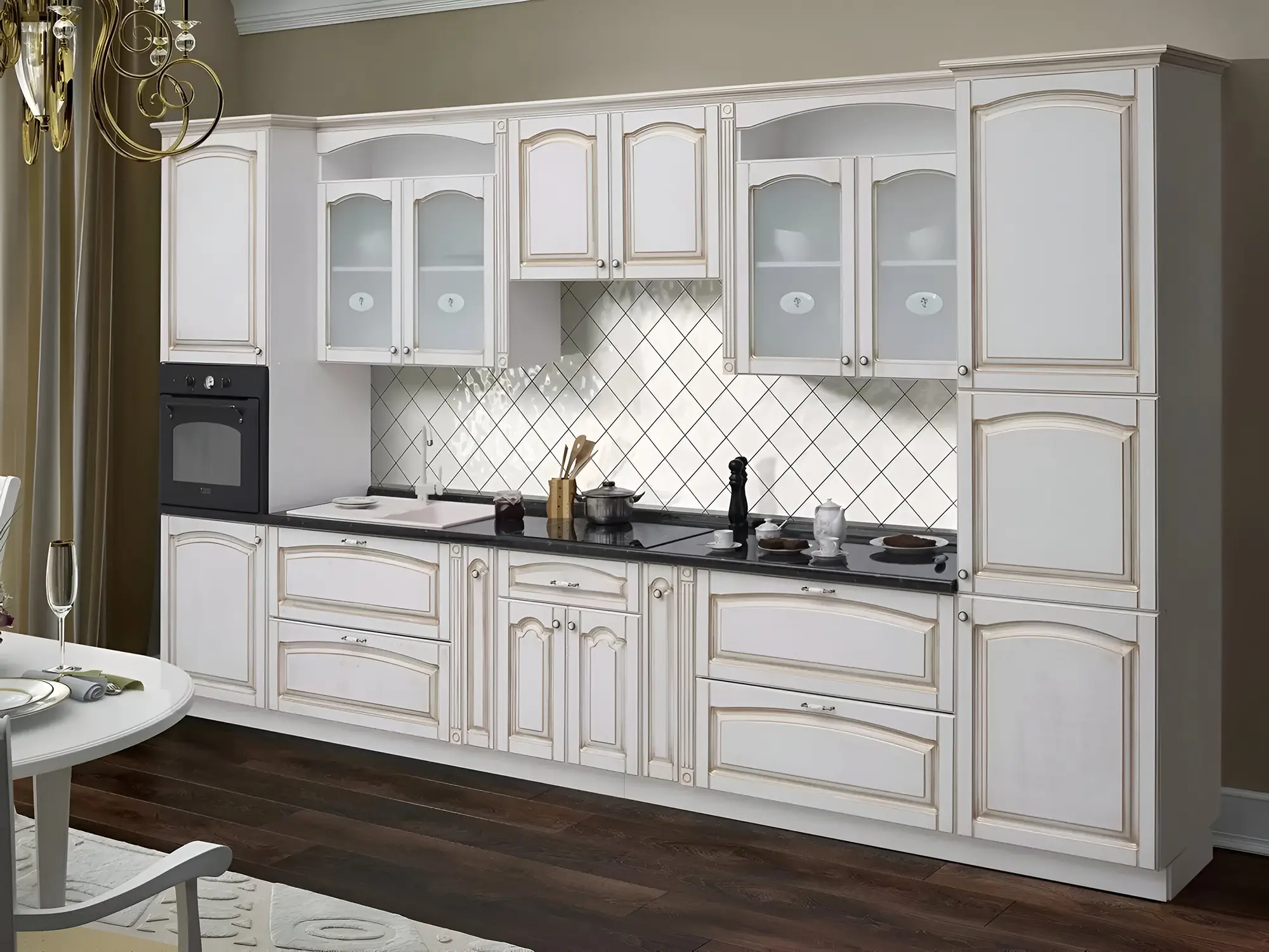 Кухня "Корен арт.2" мдф с патиной