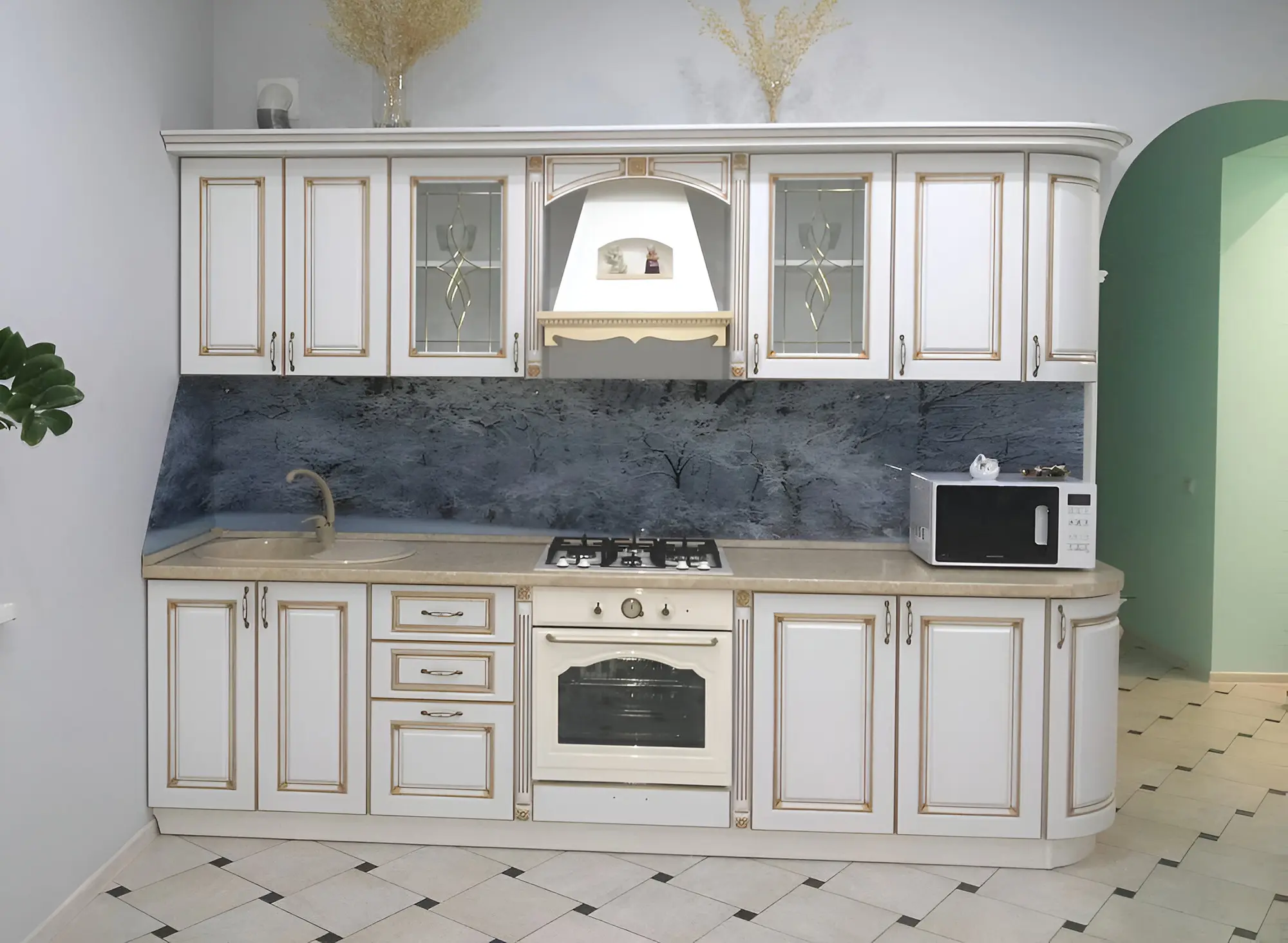 Кухня "Эмма арт.43" мдф с патиной