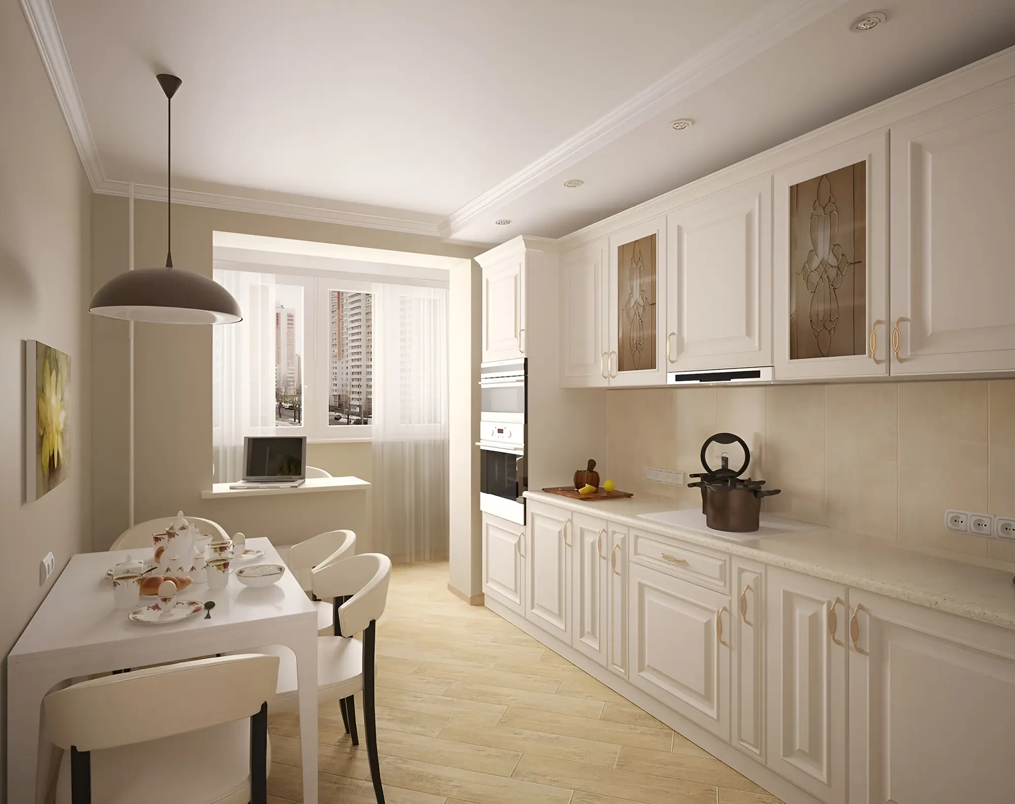 Кухня "Лира арт.6" Эмаль матовая