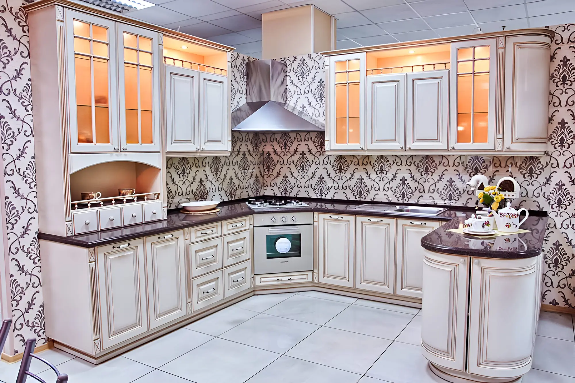 Кухня "Медисон арт.18" мдф с патиной