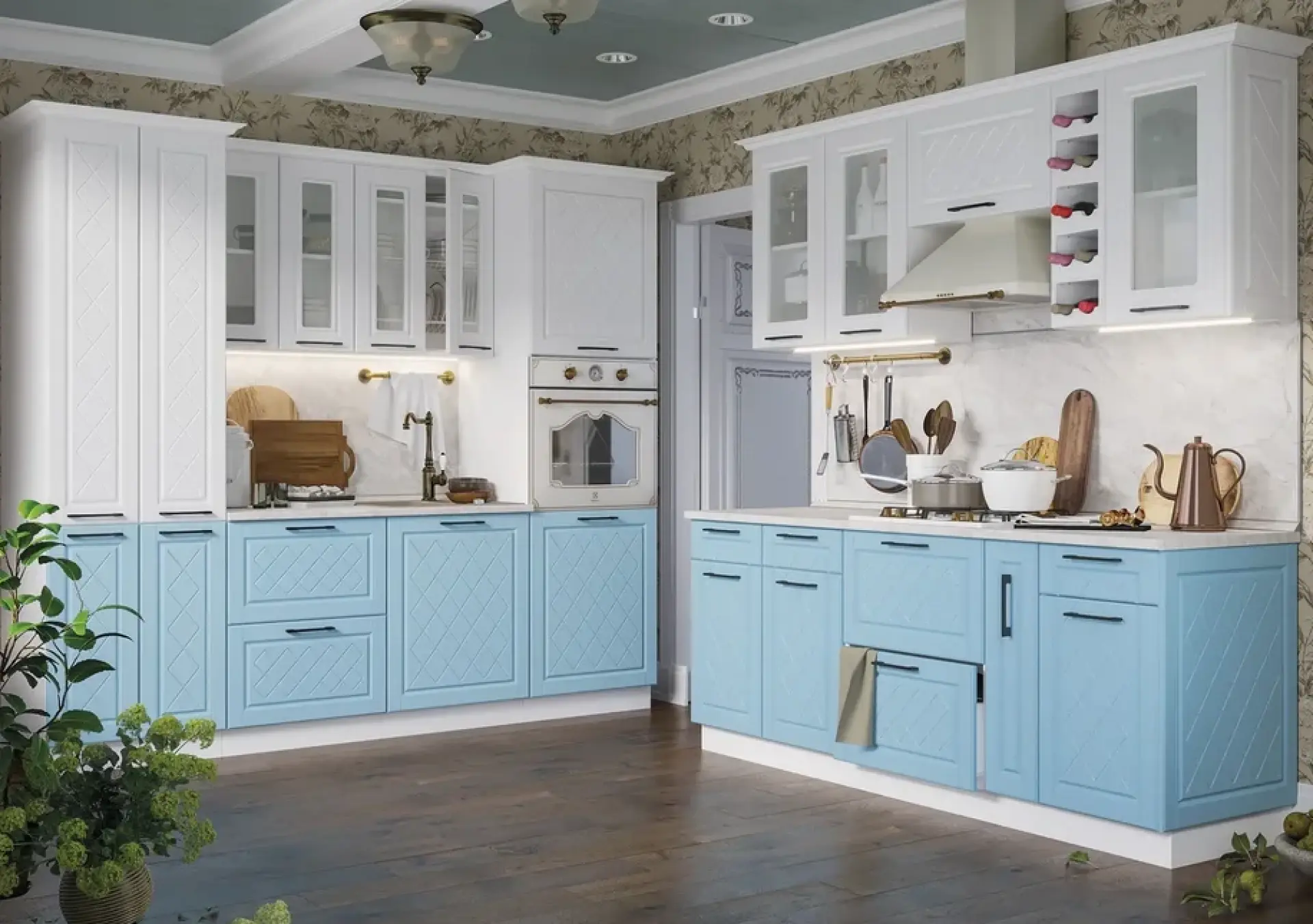 Кухня "Фиалка арт.8" мдф матовый