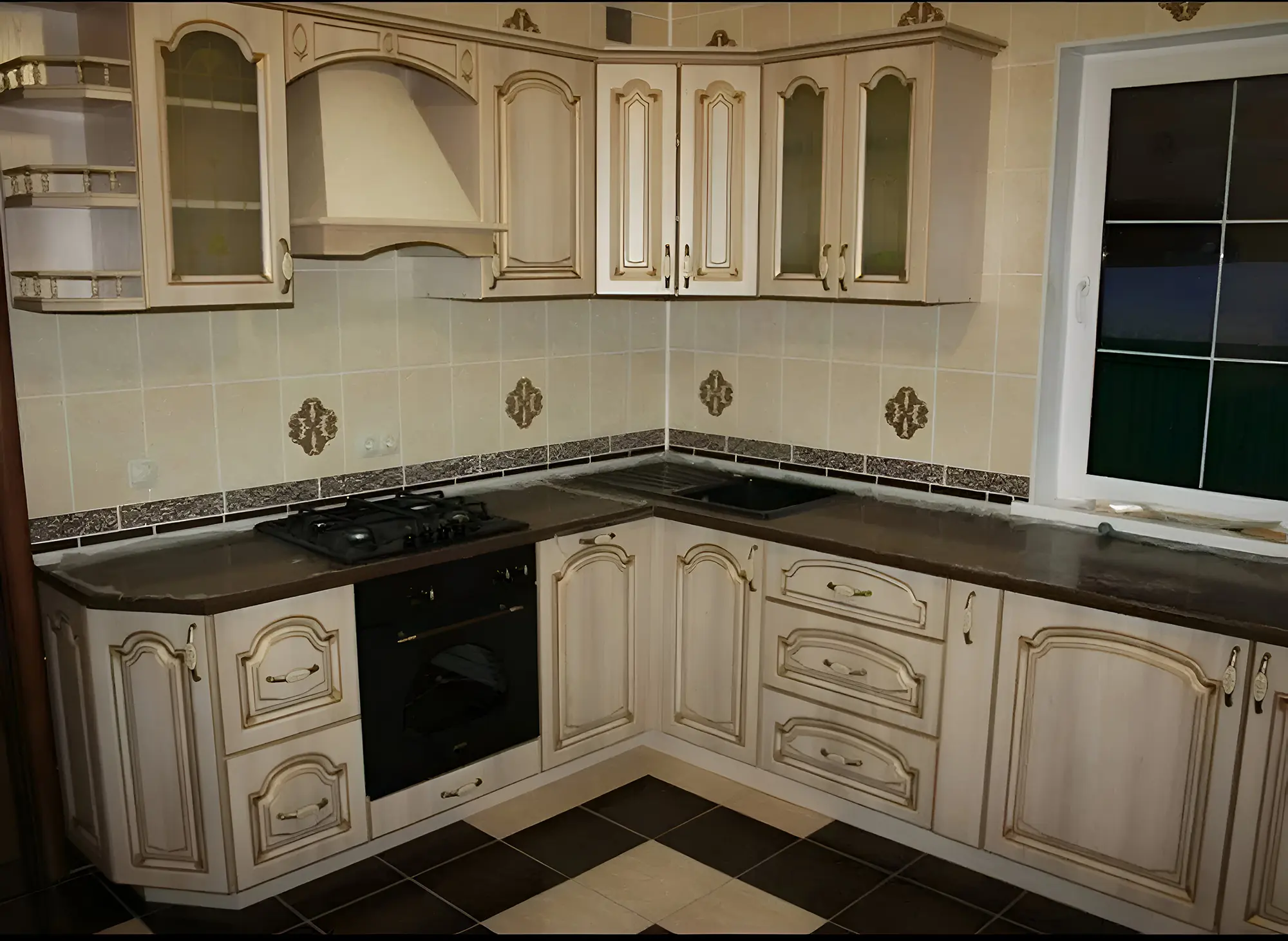 Кухня "Джуди арт.34" мдф с патиной