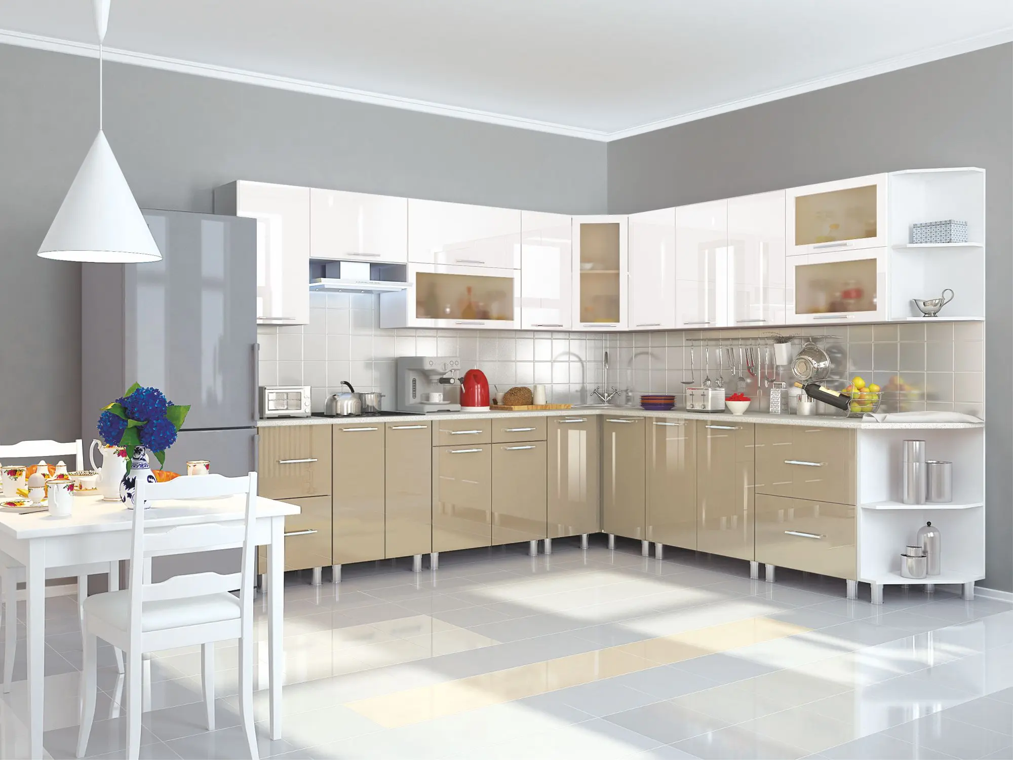 Кухня "Николь арт.24" мдф глянец