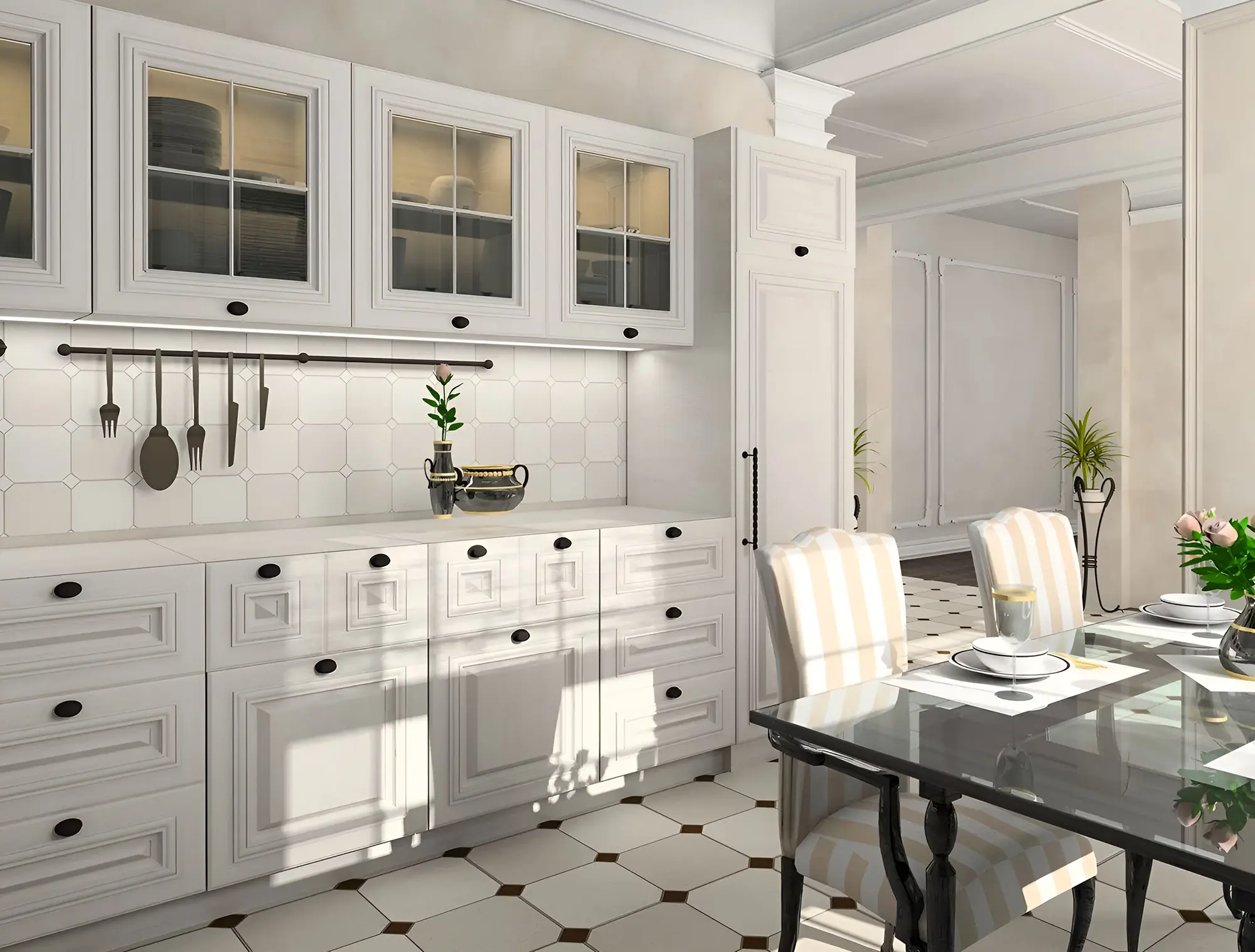 Кухня "Амира арт.13" Эмаль матовая