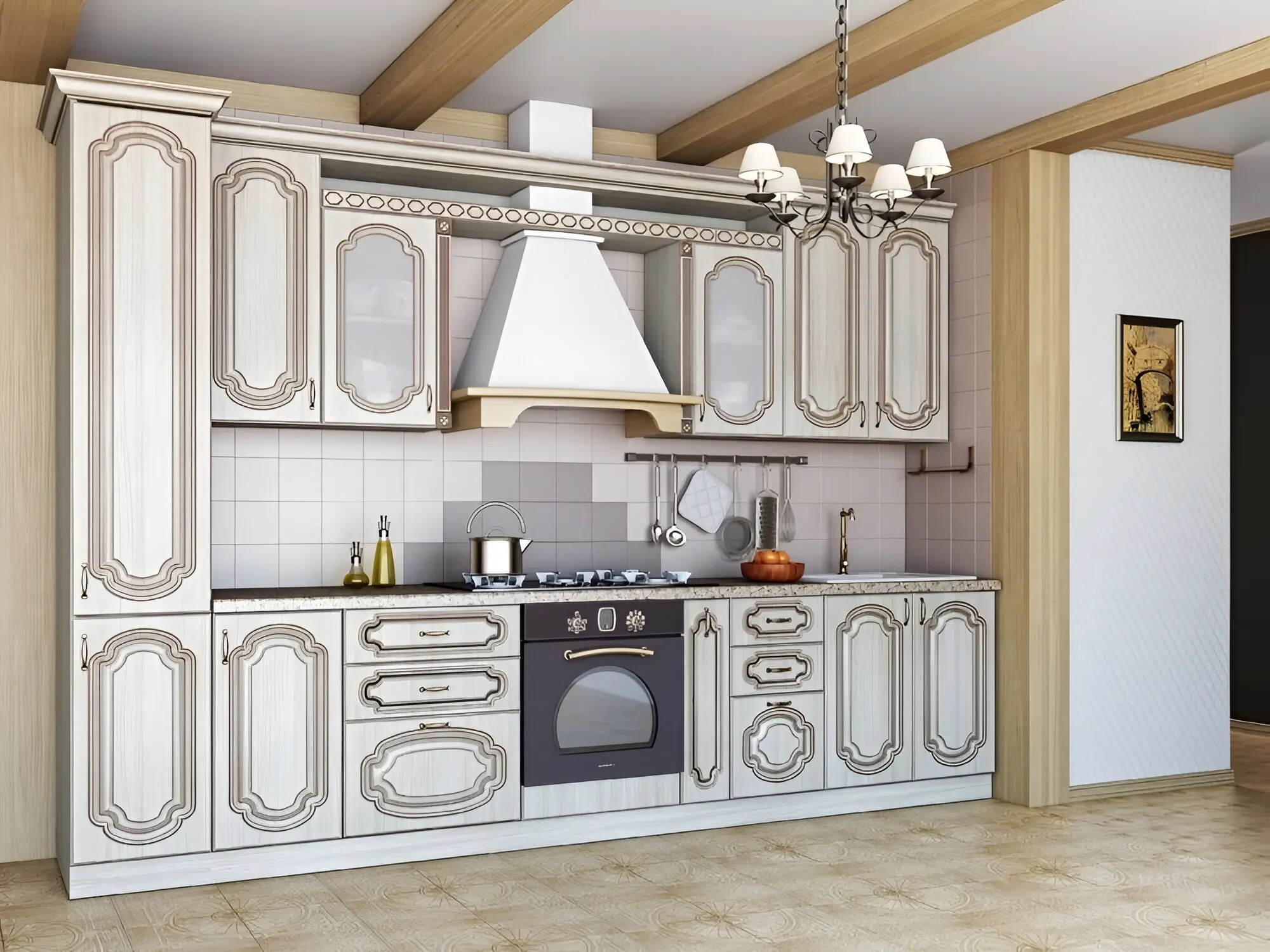 Кухня "Милана арт.5" мдф с патиной