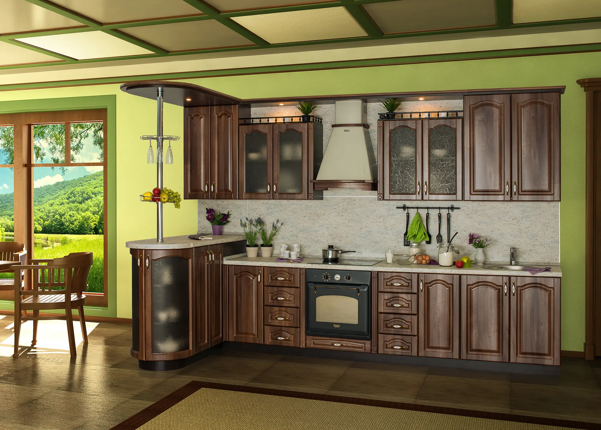 Классическая кухня "Азарт арт.8" из мдф